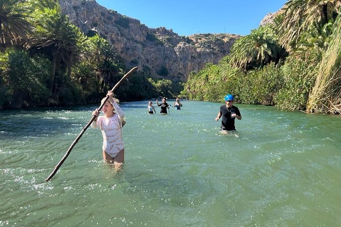 River Trekking at Kourtaliotiko Gorge Waterfalls to Preveli Beach - River trekking through the Megalopotamos
