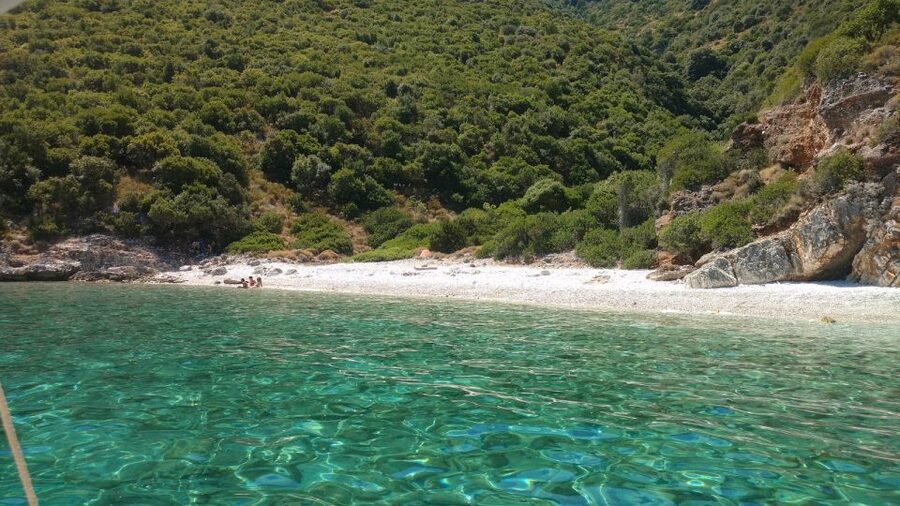 Sami: Ithaca Island Boat Trip with Swimming and Snacks - Lazaretto Island and the approach to Vathi