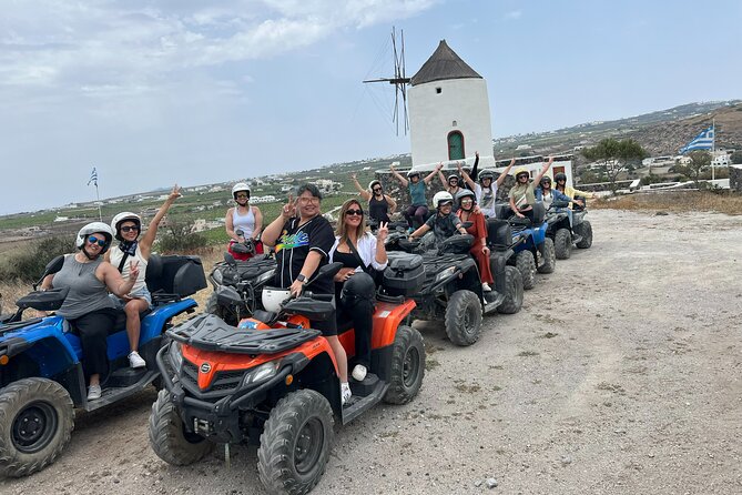 Santorini ATV-Quad Experience: Off-Road Adventure & Hotel Pickup - Windmills and Megalochori: Santorini away from the postcard crowds
