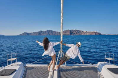 Caldera Classic Catamaran Cruise w/ Meal & Drinks