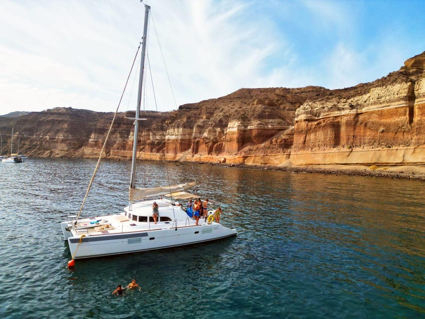 Santorini: Catamaran Cruise with Greek BBQ and Drinks - Key things to know before booking