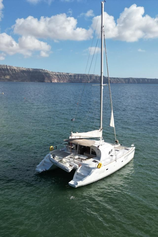 Santorini: Catamaran Cruise with Greek BBQ and Drinks - Mesa Pigadia for one more swim
