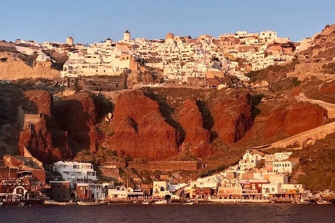 Santorini Catamaran Cruise with Greek Meal, Open-Bar and Sunset - A Greek meal served on deck