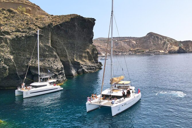 Santorini Catamaran Cruise: with Lunch, BBQ, Open Bar, Transfers - Mesa Pigadia: the main swim and lunch stop