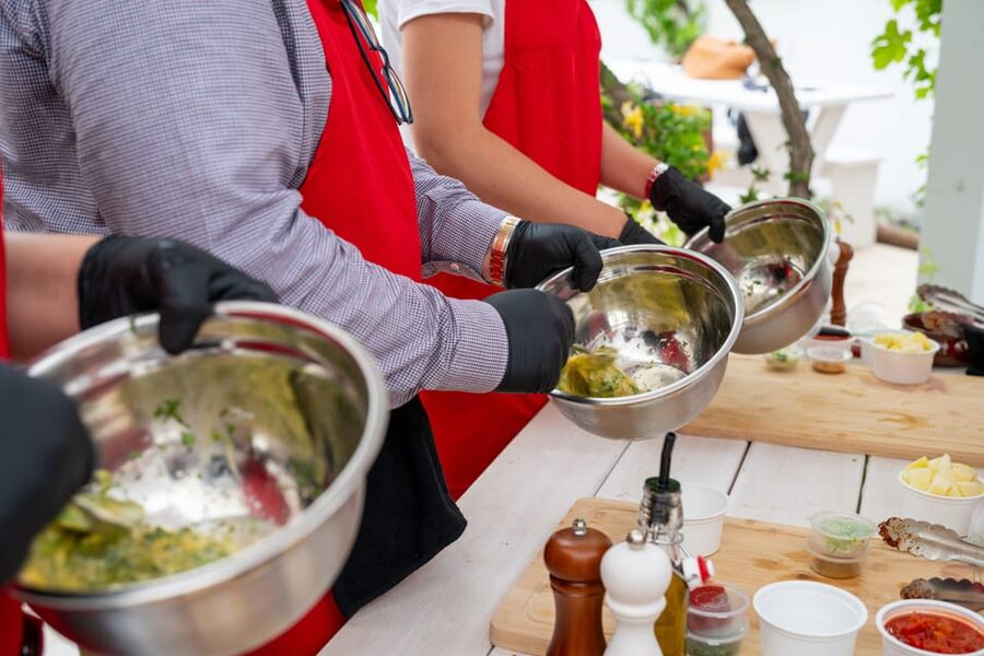 Santorini: Cooking Class with Lunch and Wine Tasting - Wine tasting with Vinsanto and island bottles