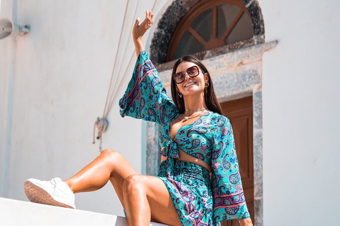 Santorini: Customized Private Photoshoot Walk in Oia - Meeting Marios at the church in Oia