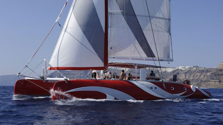 Santorini: Dream Catcher 5-hour Sailing Trip in the Caldera - Pickup in Santorini and departure from Vlihada Marina