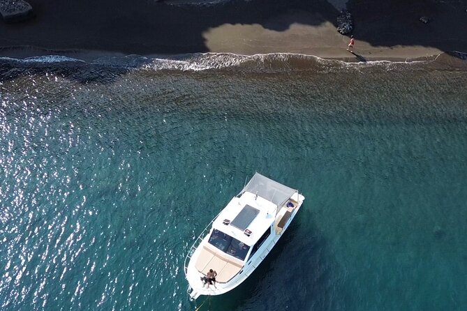 Santorini Fishing Private Cruise boat tour - BBQ, Snorkeling - Meeting Captain Makis near Ammoudi Bay