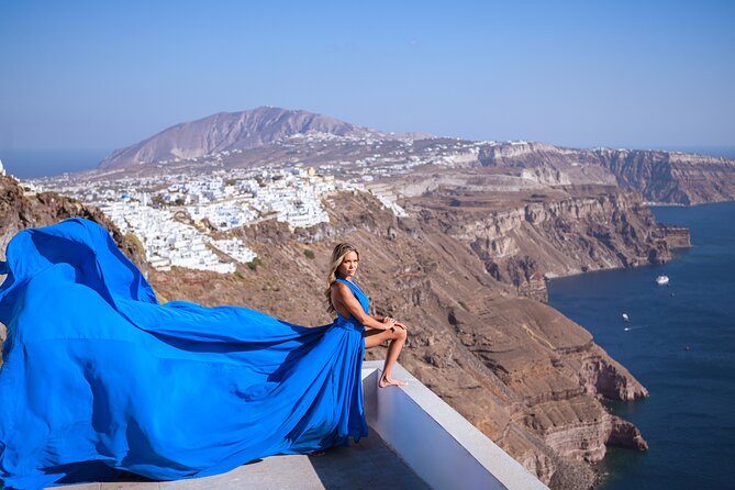 Santorini Flying Dress Photo Session Experience - Choosing a dress from 24 colors