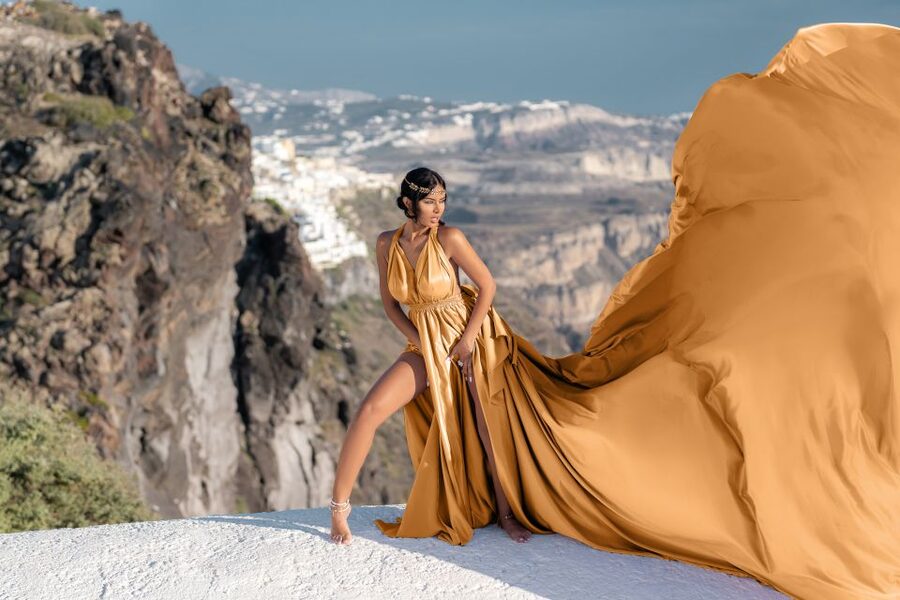 Santorini: Flying Dress Photoshoot - Who will enjoy this most?