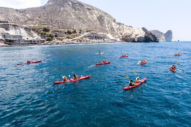 Santorini Guided Sea Kayaking with Light Lunch and Pick-up Option - Starting at Mesa Pigadia Beach