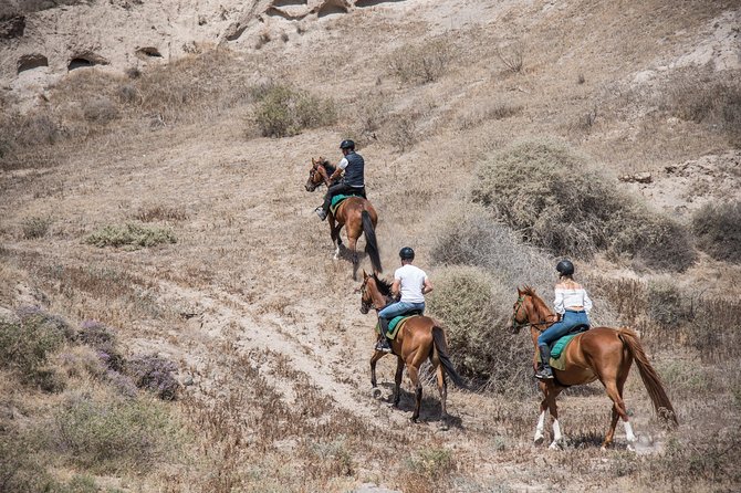 Santorini Horse Riding to Black Sandy Beach - Small groups make a real difference