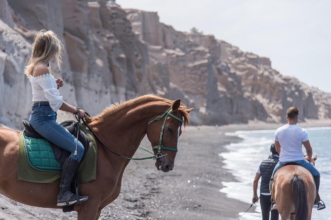 Santorini Horse Riding to Black Sandy Beach - Who will enjoy this most