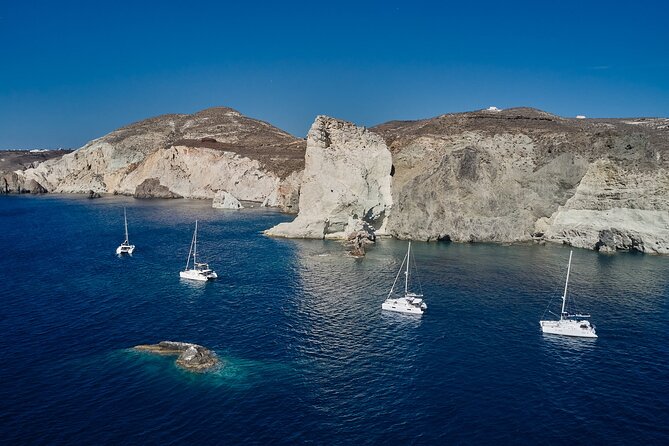 Santorini: Luxury Catamaran Cruise with Fresh Fish BBQ & Drinks - Pickup from Imerovigli and the trip to the pier