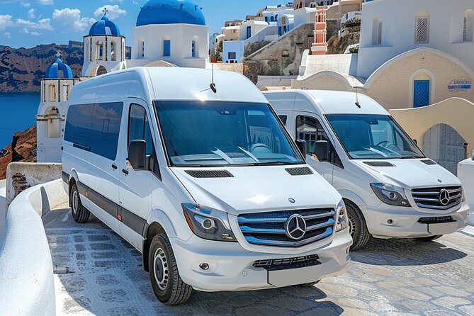 Santorini: Main Port Shared Shuttle - Bus to Hotels or Airport - Key points at a glance