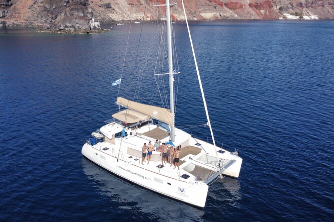 Santorini Platinum Catamaran Cruise with Meal, BBQ and Open Bar - The sunset can be the grand finale