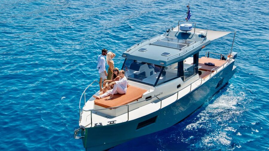Santorini: Private Diamond 36 Motor Yacht Caldera Cruise - The Volcano and Hot Springs