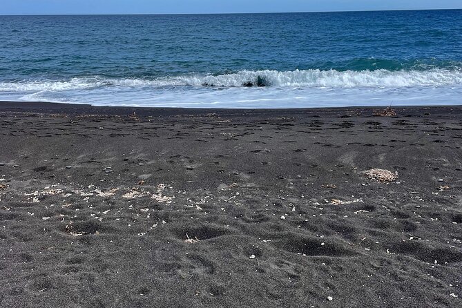 Santorini Private sightseeing land tours - Black Beach is the relaxed finish