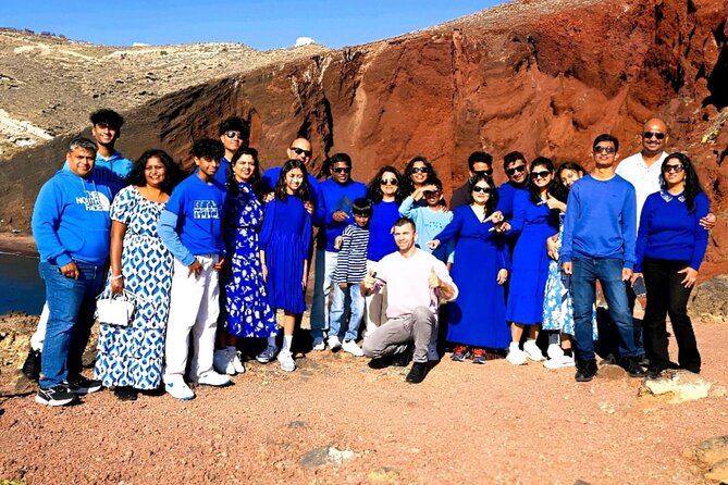 Santorini Private Tour Blue Domes - Perissa Black Sand Beach and the best lunch opportunity