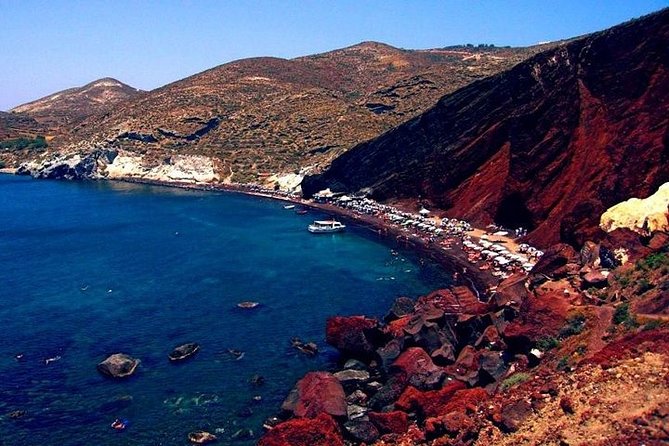 Santorini Private Tour Flexible Hours - Black Sand Beach and Red Beach options