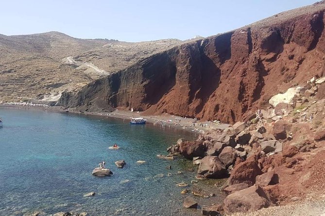 Santorini Round Tour - Red Beach for photos, then Black Beach for swimming or lunch