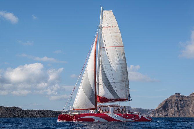 Santorini Sailing Dream Catcher with BBQ Lunch and Drinks - Pickup from your hotel and the marina departure
