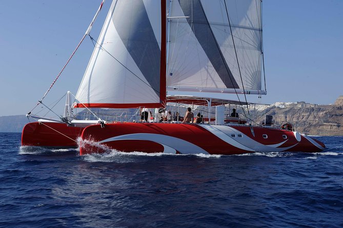 Santorini Sailing Dream Catcher with BBQ Lunch and Drinks - Red Beach and White Beach from the sea