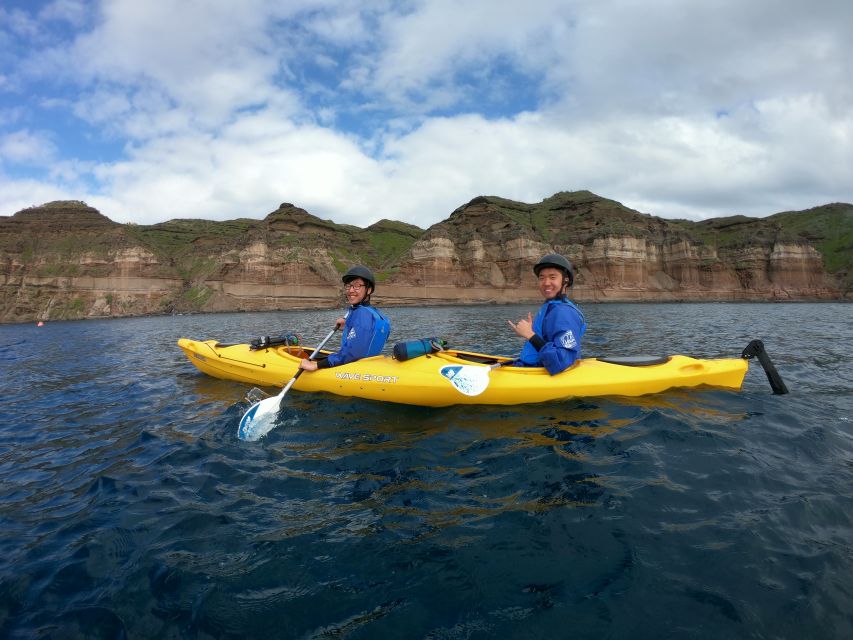 Santorini: Sea Caves Kayak Trip with Snorkeling and Picnic - What is included, and why it matters