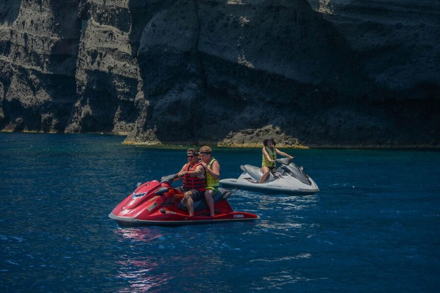 Santorini:Volcanic Beaches Cruise With Jet Ski - White Beach and the Inaccessible Shoreline