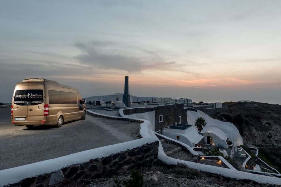 Santorini Wine Roads: Tour of 3 Wineries with a Sommelier - The Mercedes minibus makes the island easier