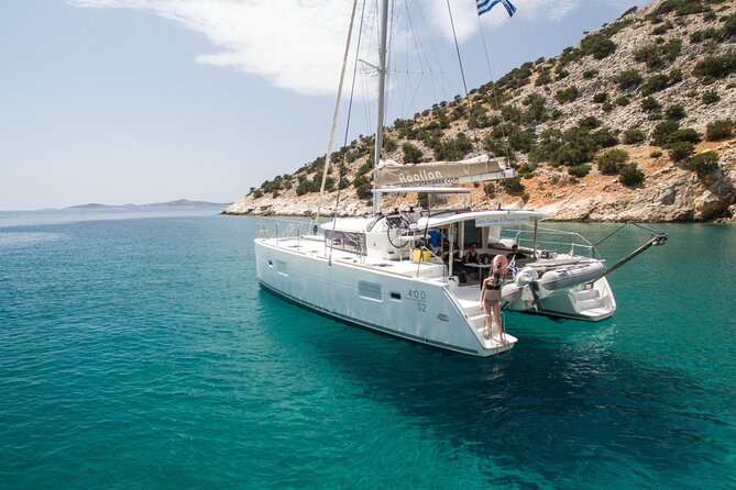 Shared Catamaran All inclusive-Day Cruise to Naxos or Paros - Leaving Naxos port at 10 in the morning