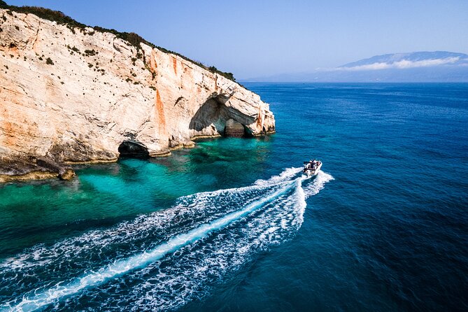 Shipwreck and Blue Caves - Private Speedboat Tour (up to 6 pax) - Xygia Beach and the Sulphur Waters
