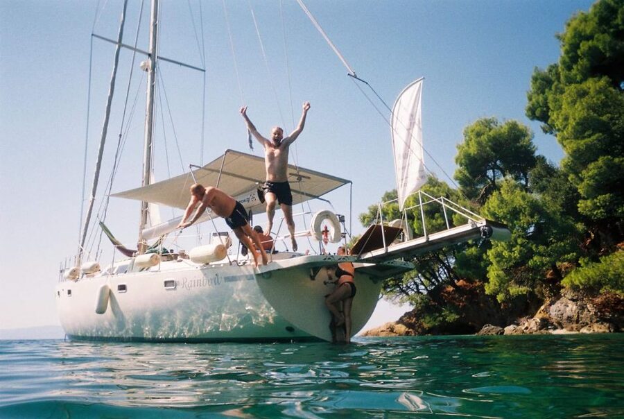 Skiathos: Day-Sailing Tour with Lunch on Board - Swimming in clear Aegean water
