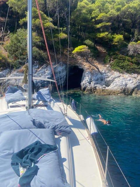 Skiathos: day sailing trip with swim stops and lunch - Space, shade, and the small-group atmosphere