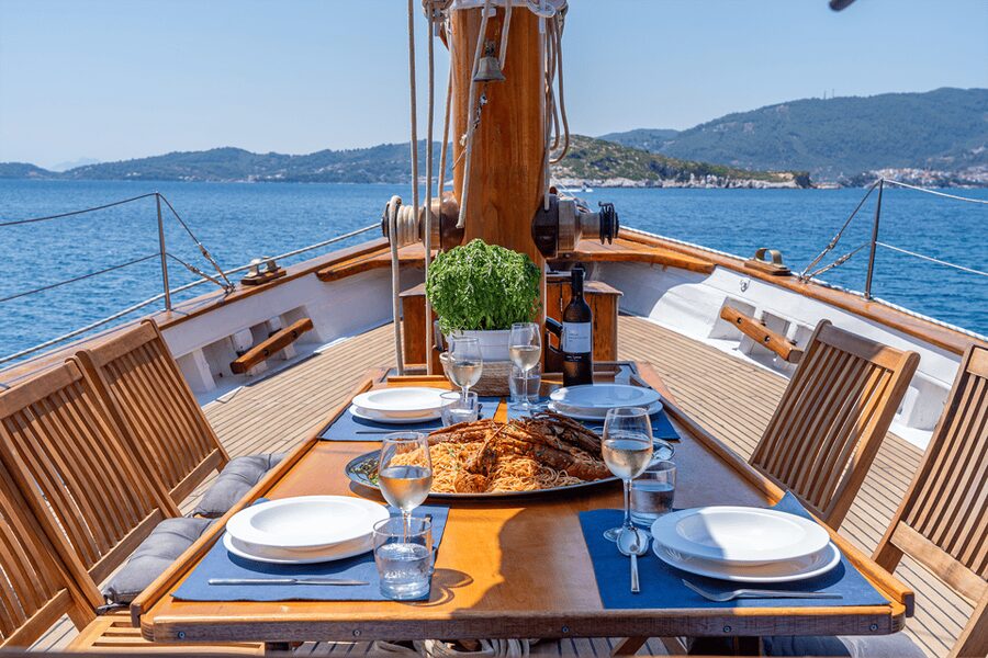 Skiathos: Wooden Sailboat Full- or Half-Day Trip with Meal - Tsougria and Arkos, more time in the water