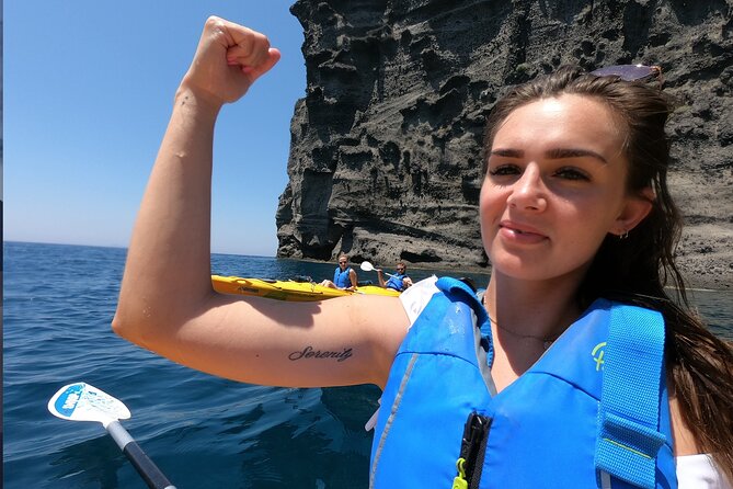 Small-Group Santorini Sea Caves Kayak Trip with Snorkeling & Picnic - Red Beach and the Volcanic Coast