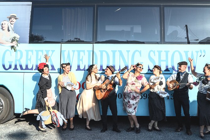 The Greek Wedding Show - Santorini - Arriving at the White Door Theatro in Fira