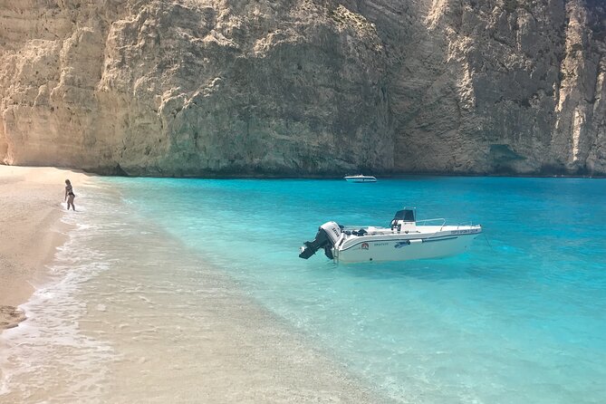 Zakynthos boat tour:Shipwreck& Local blue caves with 3 Swim Stops - The boat ride to Navagio Shipwreck Beach