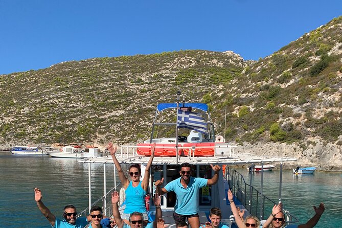Zakynthos boat tour:Shipwreck& Local blue caves with 3 Swim Stops - Three swim stops and supplied snorkeling gear