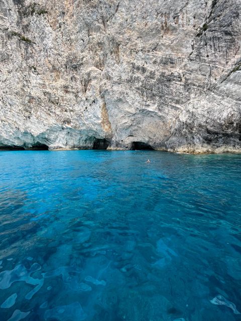 Zakynthos: Glass-Bottom Boat to Navagio, Caves & White Beach - Blue Caves and the changing light