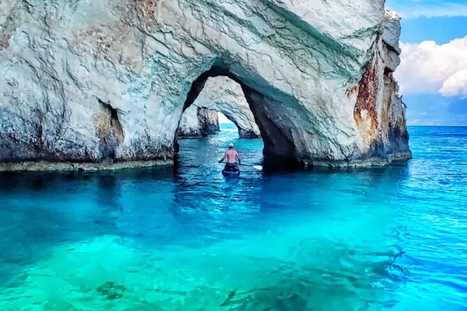 Zakynthos Half day tour Shipwreck beach Blue Caves by small boat - Reaching Navagio Beach from Agios Nikolaos