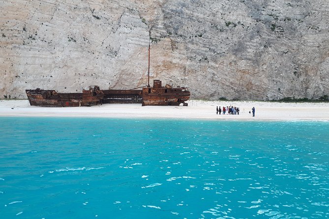 Zakynthos : One day small group tour to Navagio beach Blue Caves & top view - Makris Gialos and Bochali Hill