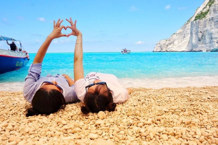 Zakynthos Small Group Tour Shipwreck & Blue Caves Land & Sea - Sfogio and White Beach provide the swimming time