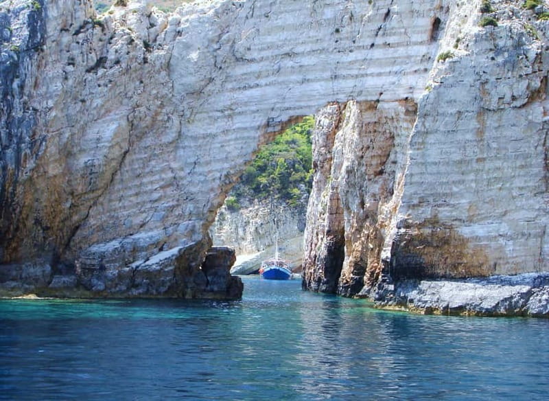 Zakynthos: Sunset Cruise to Myzithres with Wine - Keri Caves from sea level