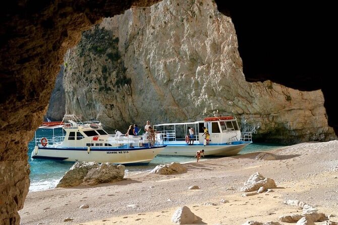 Zakynthos West Coast Tour and Navagio Bay - Sea caves lead to Sfogio and White Beach