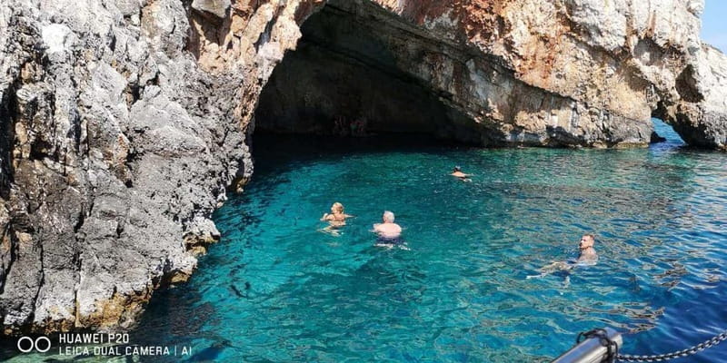 Zakynthos: Xigia, Navagio Shipwreck and Blue Caves Boat Tour - Entering the Blue Caves by speedboat