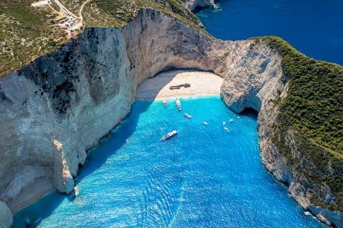 Zante Cruise to Blue Caves & Shipwreck Beach Photo stop - Blue Caves: beautiful color, limited access