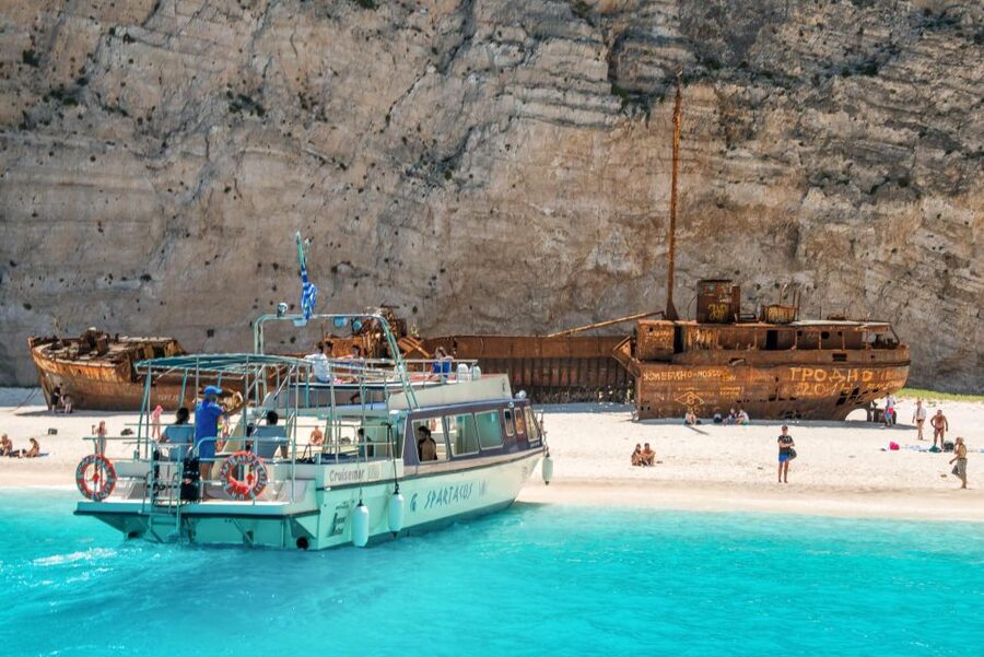Zante: Half-Day Tour to Navagio, Blue Caves & White Beach - The coach ride to the old olive tree